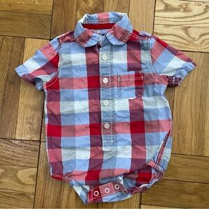 12mo Plaid Button Down Onesie